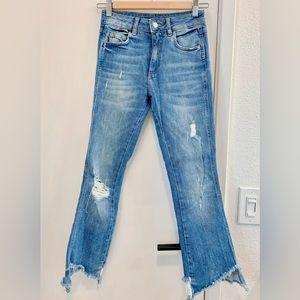 Zara cropped flare jeans (size 00)